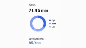 Dashboard med søvnstadier